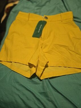 Yellow Women’s High-Waist Casual Shorts